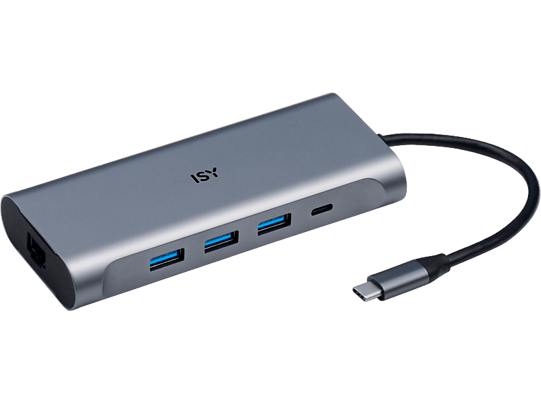 ISY IAD 1025-1, 6 in + USB-C PD - Multiport-Adapter (Silber)