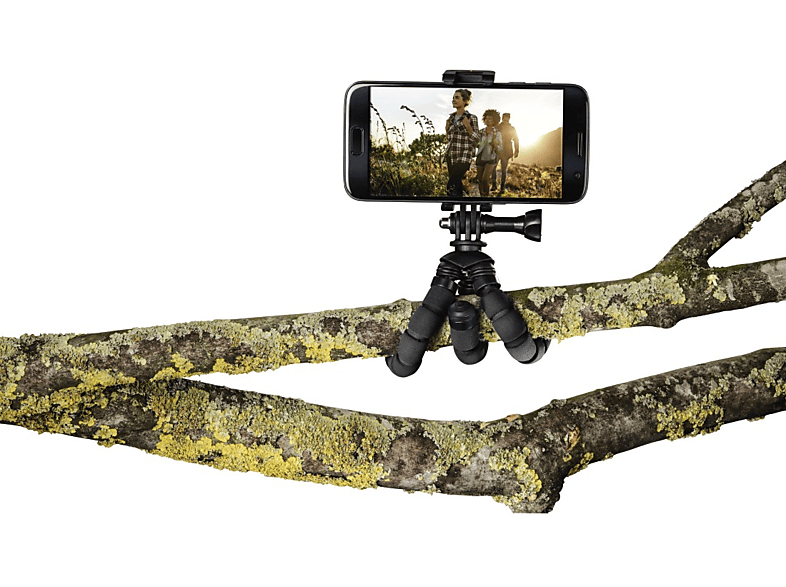 HAMA Flex Dreibein Mini-Stativ, Schwarz, Höhe offen bis 140 mm