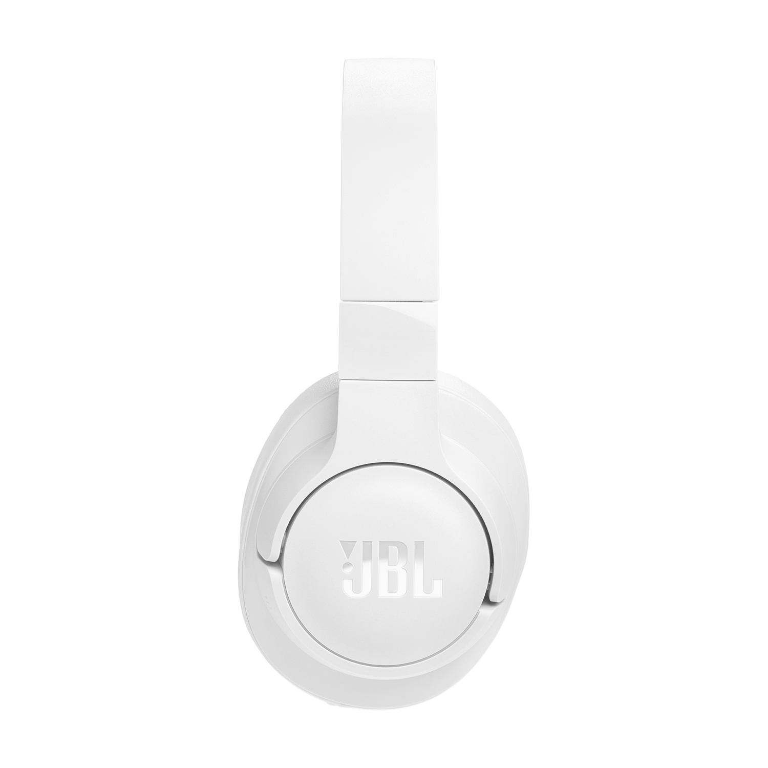 White JBL headphones with a visible JBL logo. The headphones are on a black background.
