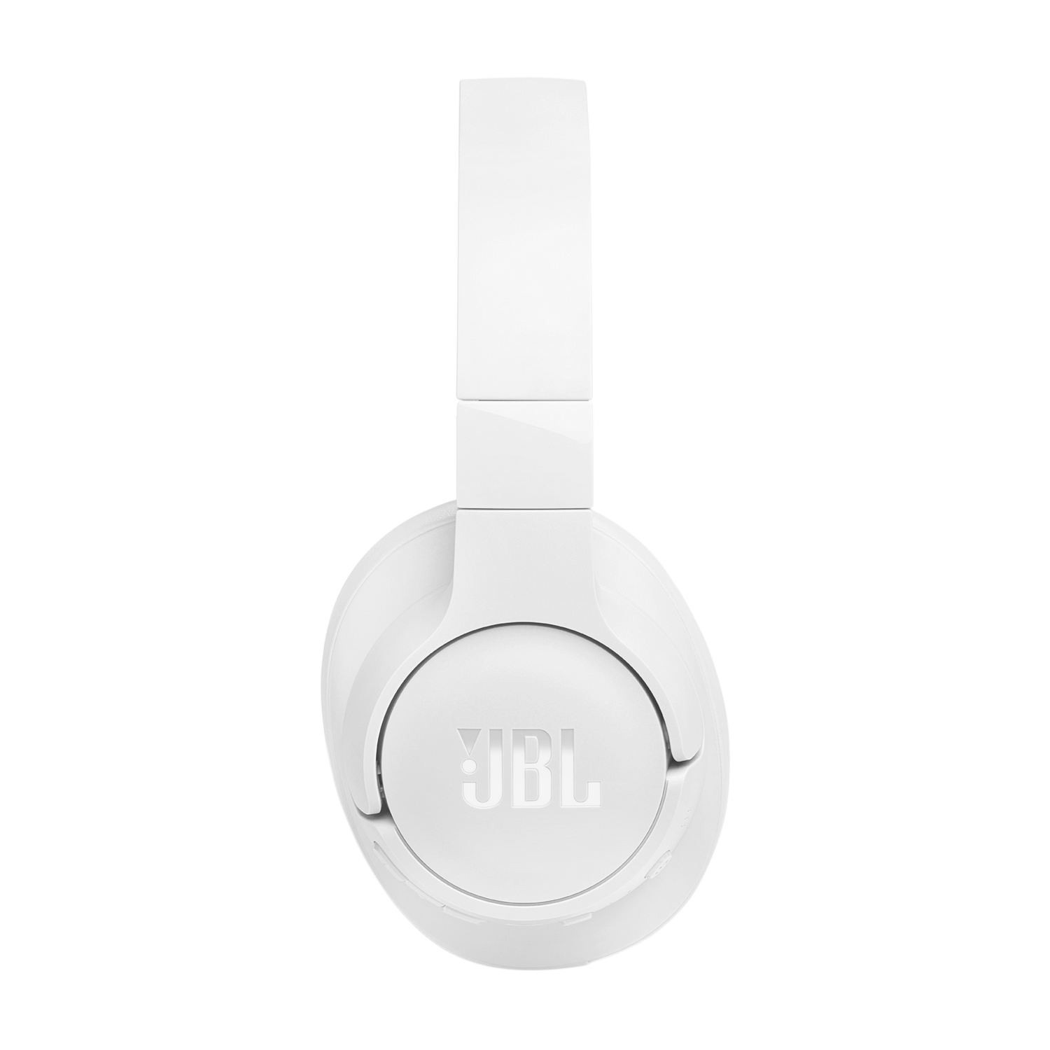 White JBL headphones on a black background.