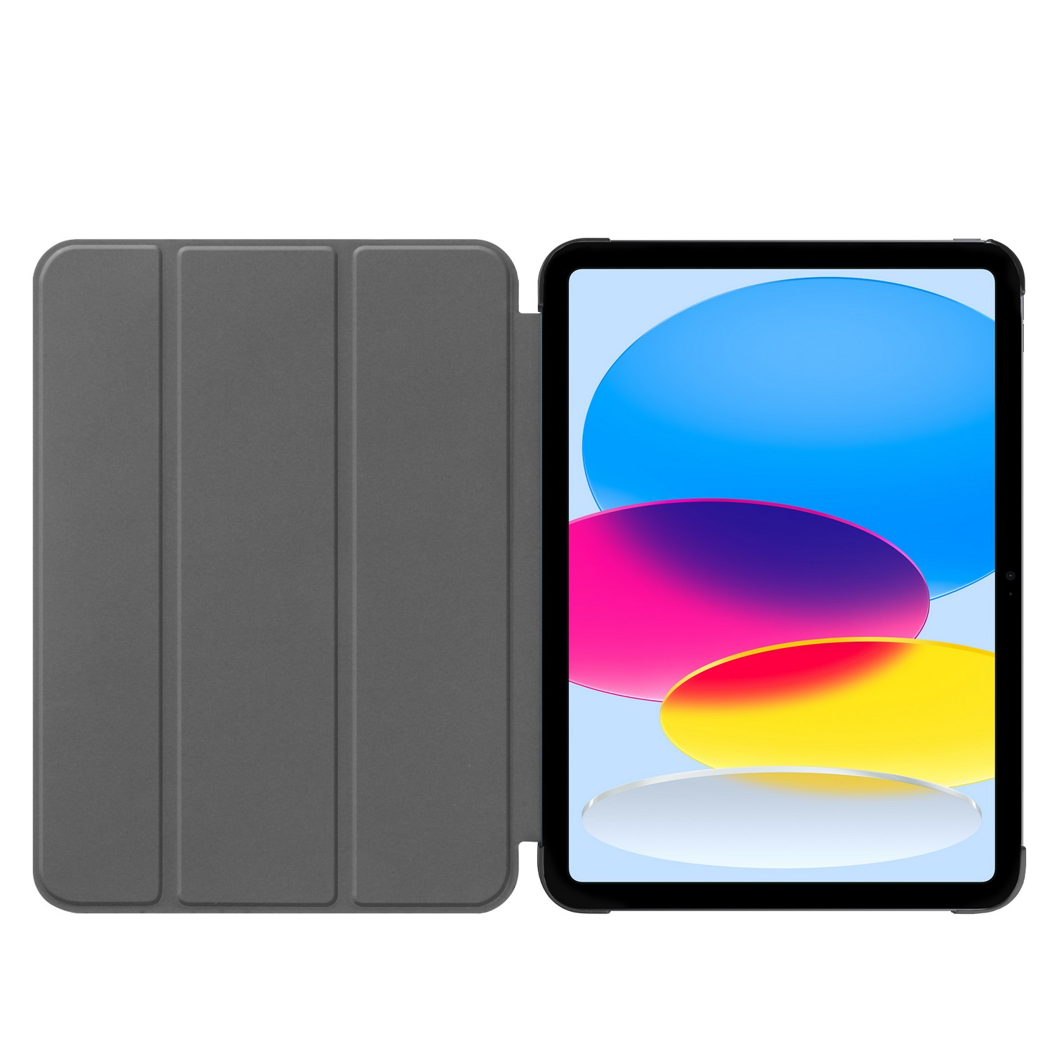 Un étui de tablette en position ouverte.