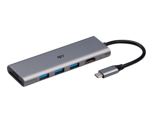 ISY IAD 1027-1 USB-C/3x USB-A/HDMI - Multiport-Adapter (Silber)