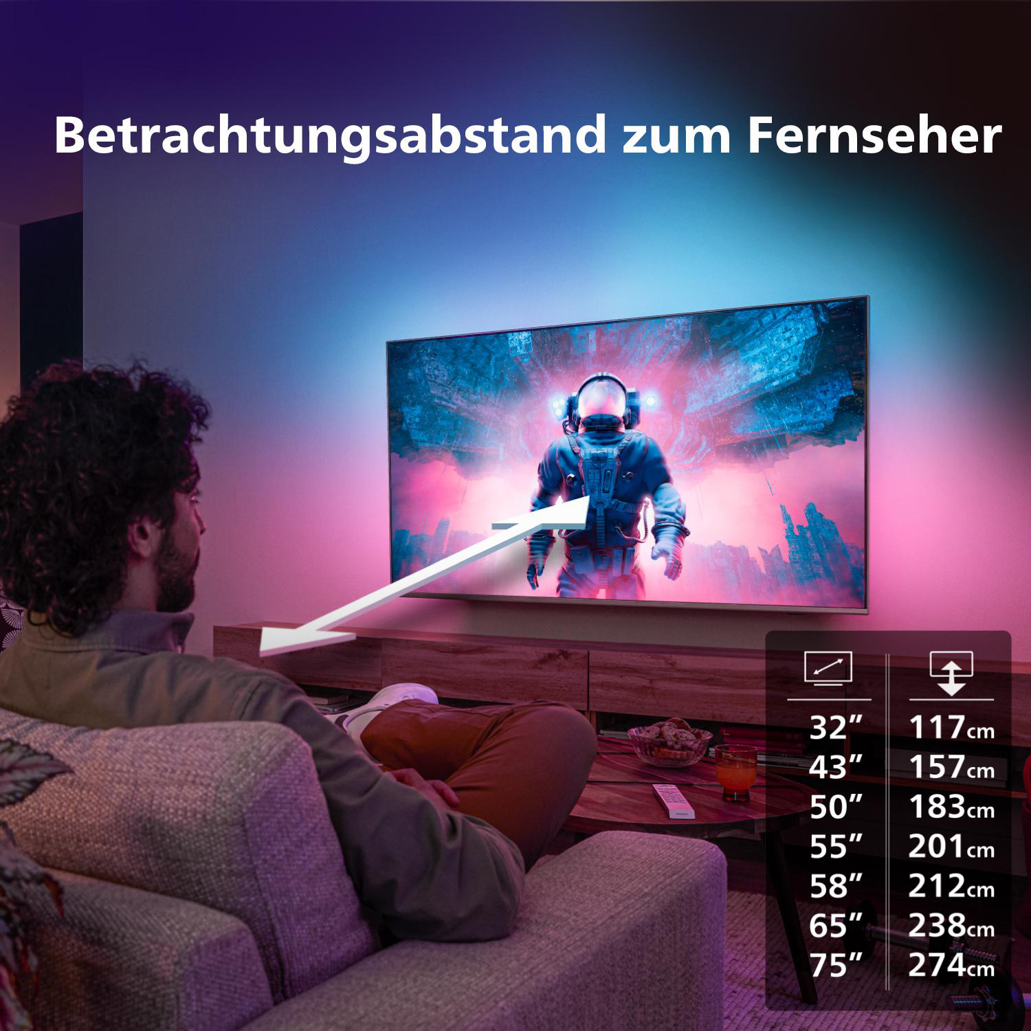 32 TV) cm, Ambilight 80 TV SMART Philips HD Smart PHILIPS (Flat, Full 32PFS6908/12 Zoll LED Ambilight, Full-HD, / TV,