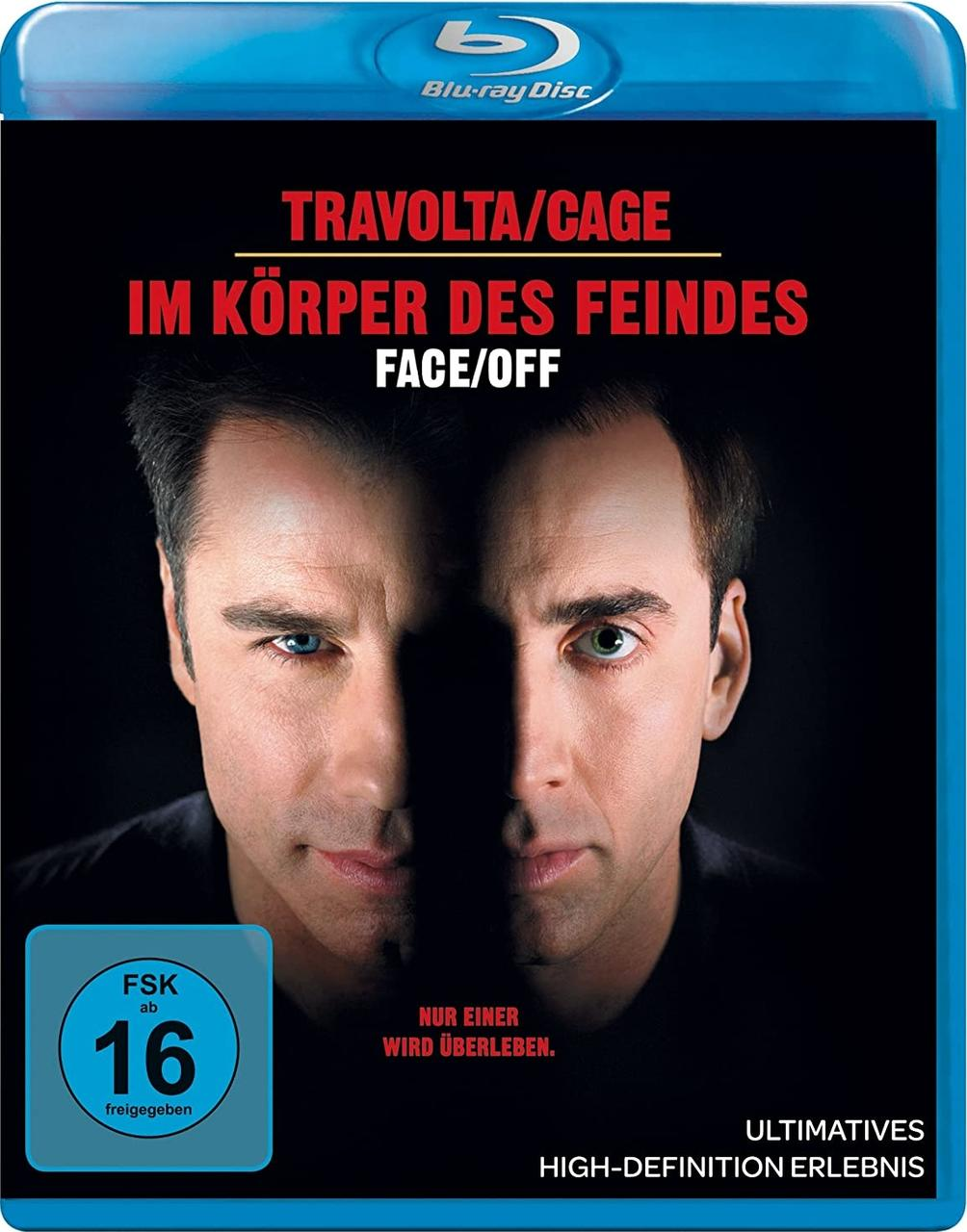 Ein DVD-Cover mit zwei Gesichtern. Der Titel lautet 'Face/Off'. Die Einstufung ist 16.