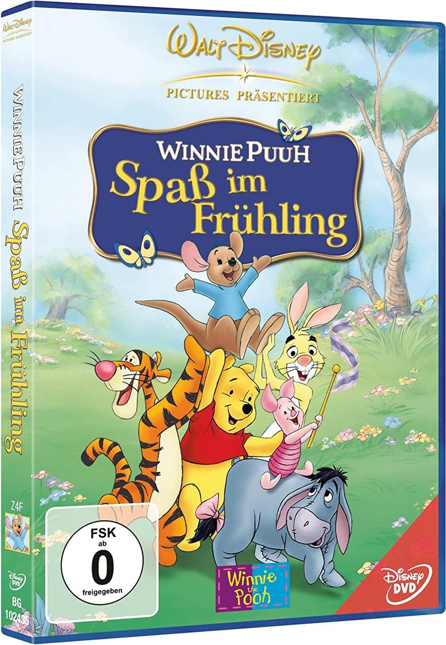 DVD-Hülle von Winnie Puuh. Figuren auf dem Cover mit blauem Himmel im Hintergrund.