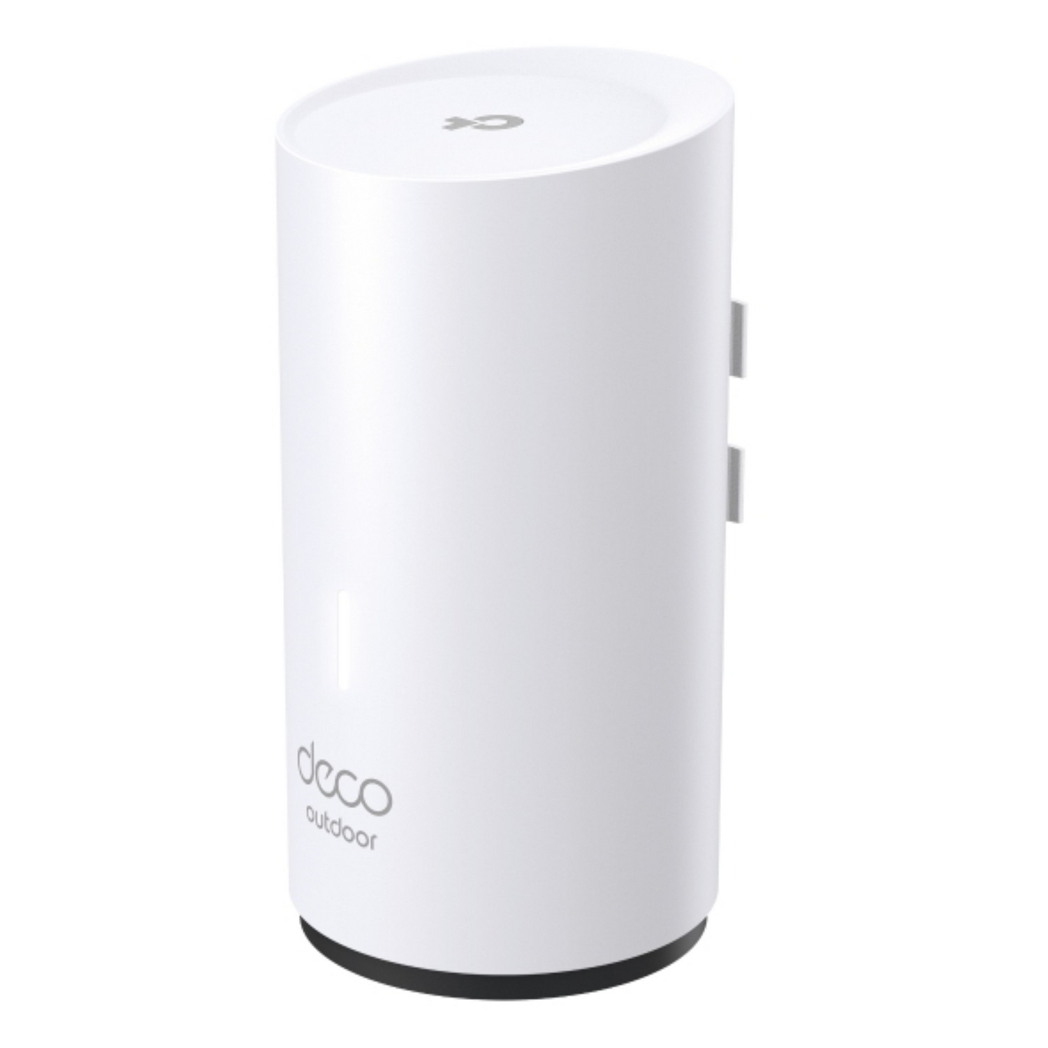 White cylindrical device with the deco outdoor logo.