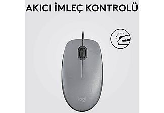 LOGITECH M110 Sessiz Tam Boyutlu Kablolu USB-A Bağlantılı Optik Mouse - Gri_3