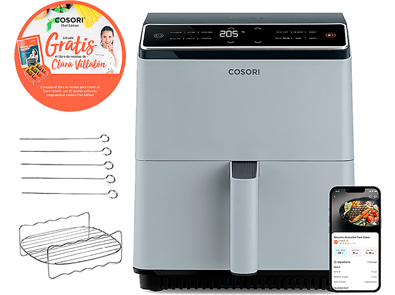 FREIDORA COSORI SIN aceite 64L Dual Blaze Chef Edition Gris