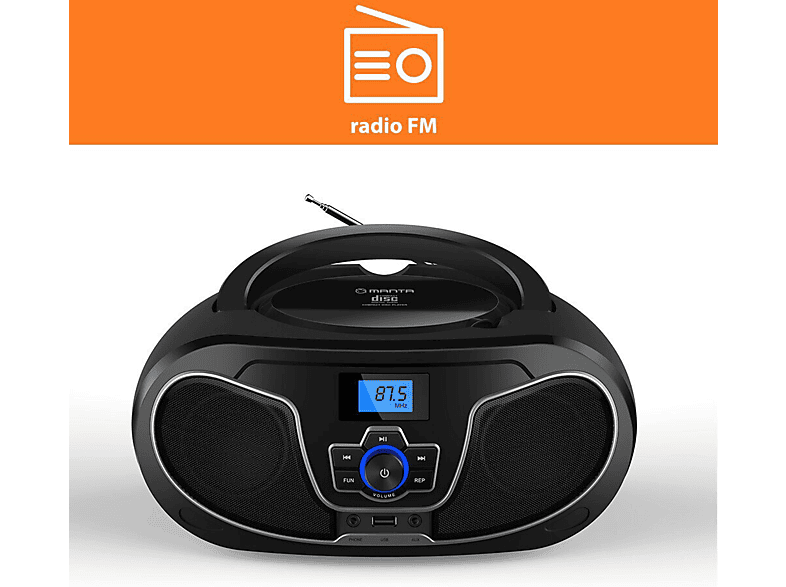 Manta BBX007 BOOMBOX Bluetooth Czarny – zdjęcie 2