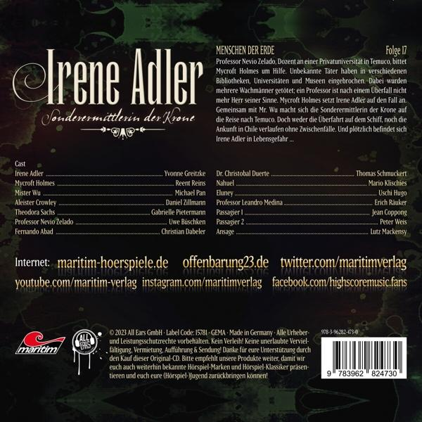 Irene Adler-sonderermittlerin Der Krone - - Irene 17-Menschen (CD) Adler Der Erde