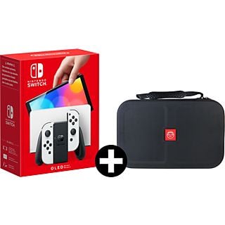 NINTENDO Switch OLED Wit + Qware Carry Bag