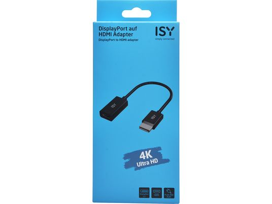 ISY IDP 2000 - DisplayPort auf HDMI Adapter (Schwarz)