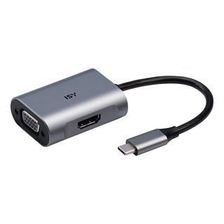 ISY IAD-1017-1 - USB-C auf HDMI und VGA-Adapter (Silber)