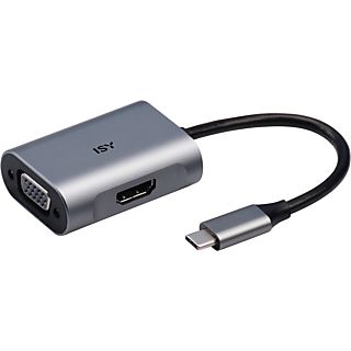 ISY IAD-1017-1 - Adattatore da USB-C a HDMI e VGA (Argento)