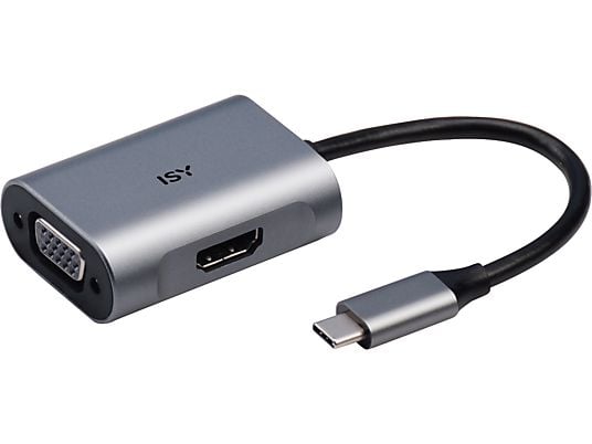 ISY IAD-1017-1 - Adattatore da USB-C a HDMI e VGA (Argento)