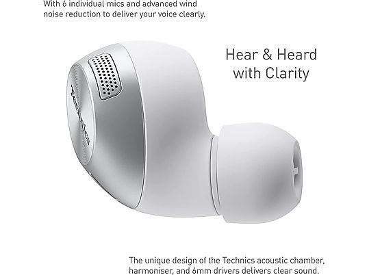 TECHNICS EAH-AZ40E-S - True Wireless Kopfhörer (In-ear, Silber)