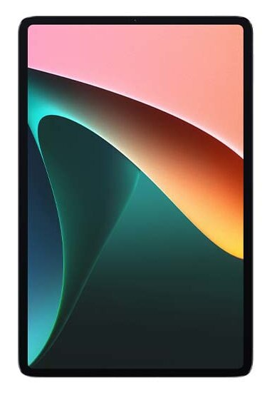 Tablet z kolorowym ekranem. Różowy, pomarańczowy i turkusowy na ekranie.