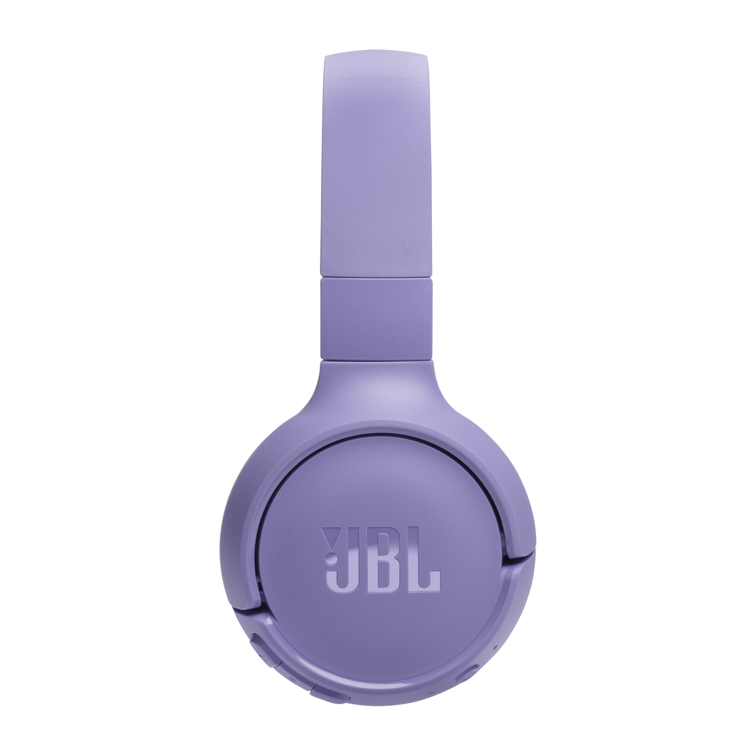 A pair of purple JBL headphones. The headphones are seen from above.