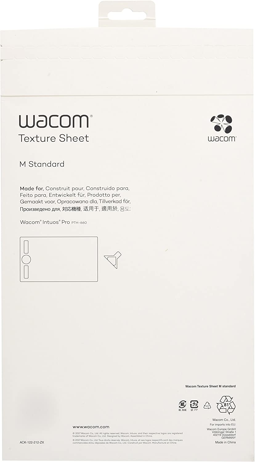 Accesorio tableta gráfica - Wacom ACK122212, Hoja de textura, Talla M Standard, Negro