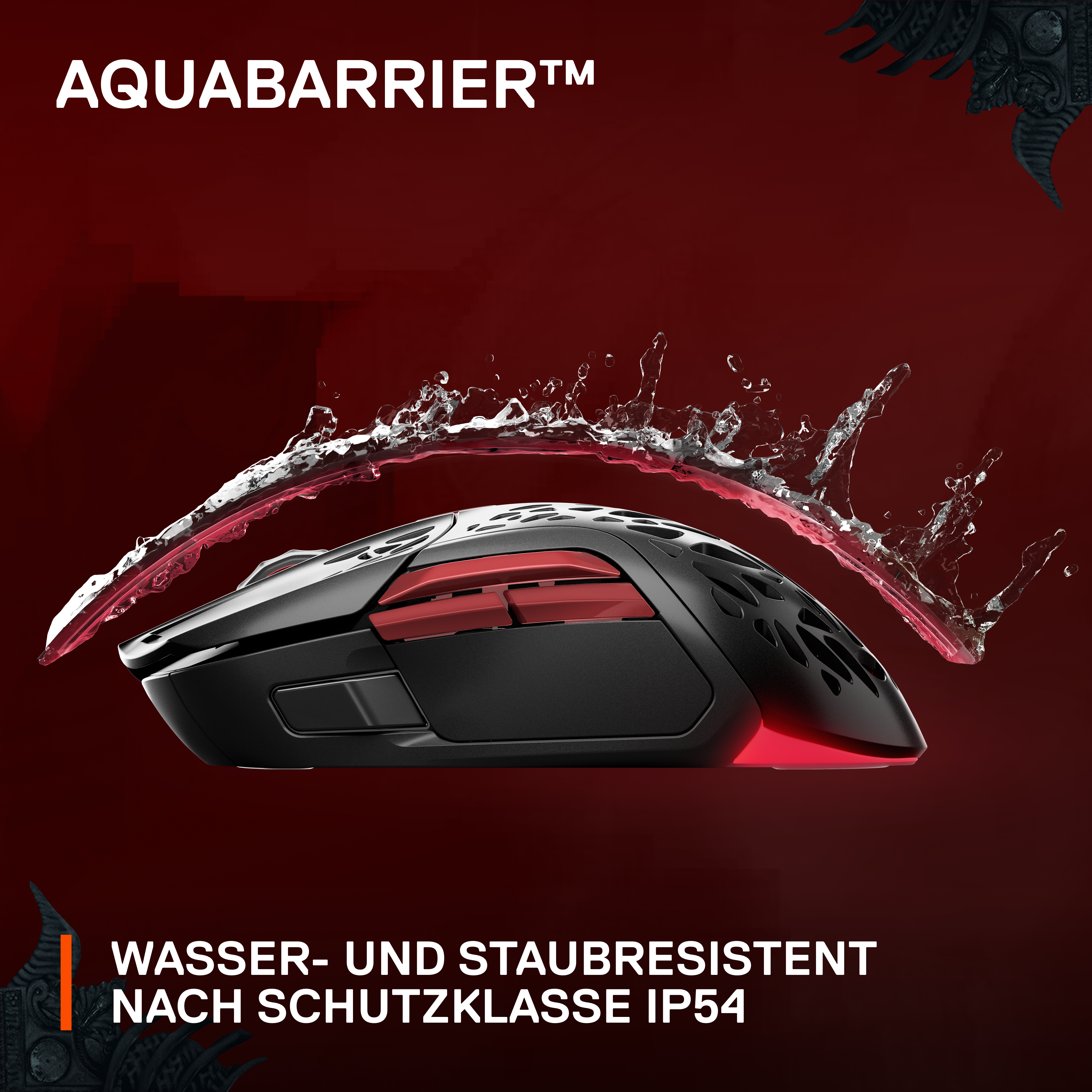STEELSERIES Aerox 5 Wireless DIABLO IV Edition Gaming Maus, Schwarz/Rot
