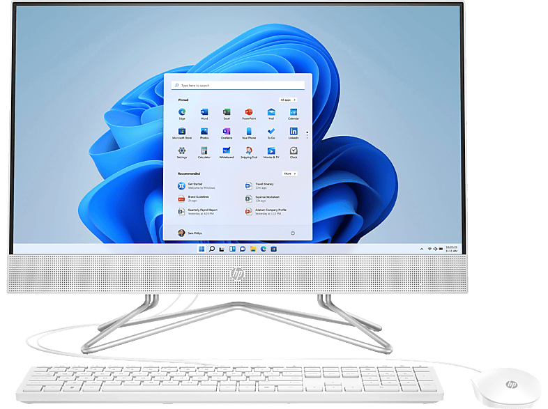 HP 24-df1304ng, All-in-One-PC , mit 23,8 Zoll Display, Intel® Core™ i5 Prozessor, 8 GB RAM, 512 GB SSD, Intel®, Iris® Xe, Weiß Windows 11 Home (64 Bit)