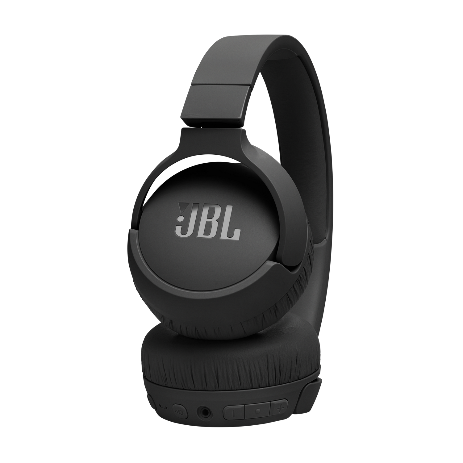 Black JBL headphones on a dark background. The logo is visible.