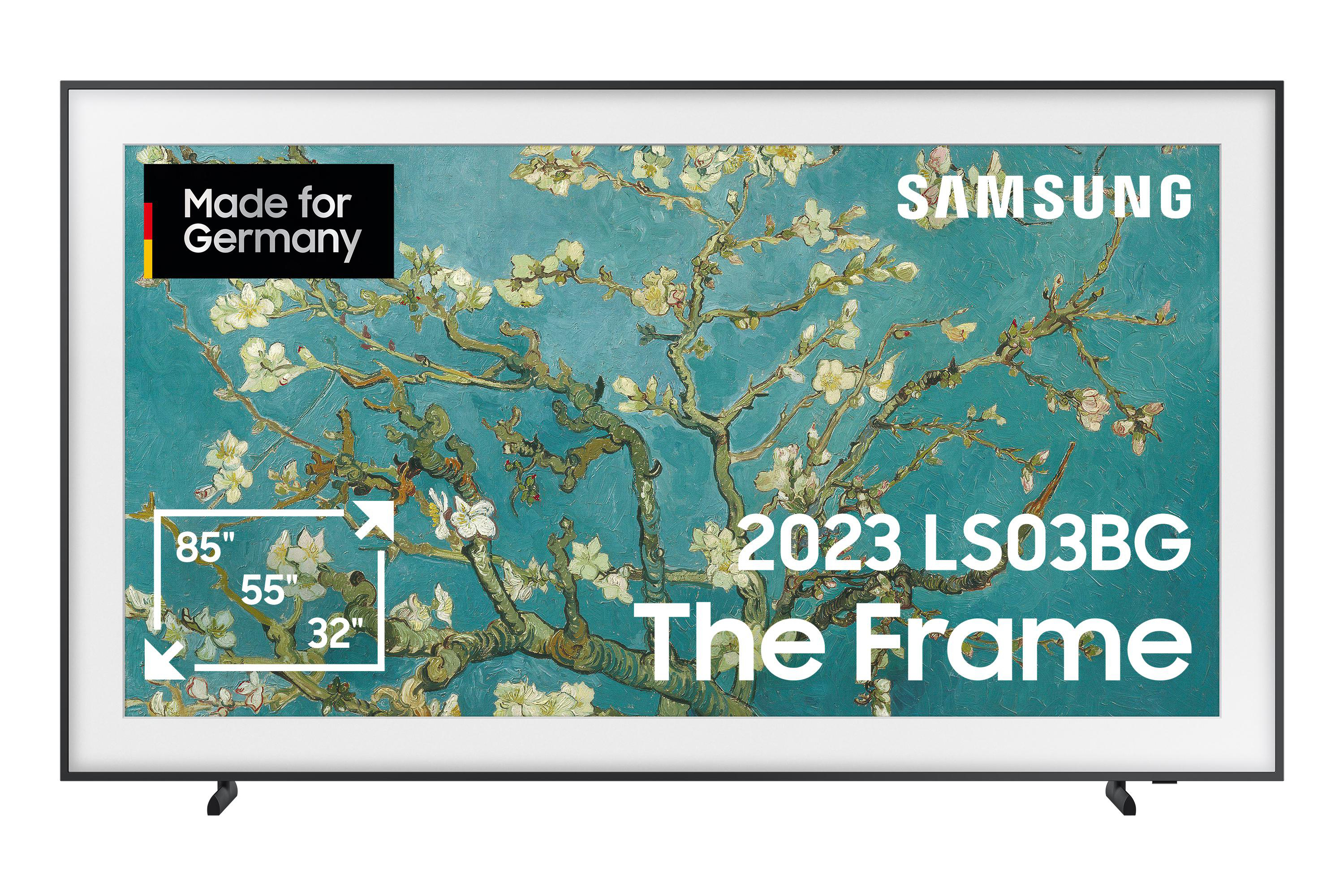 SAMSUNG GQ85LS03BGU The QLED 214 Frame cm, SMART TV (Flat, UHD Zoll Tizen) / 85 4K, TV