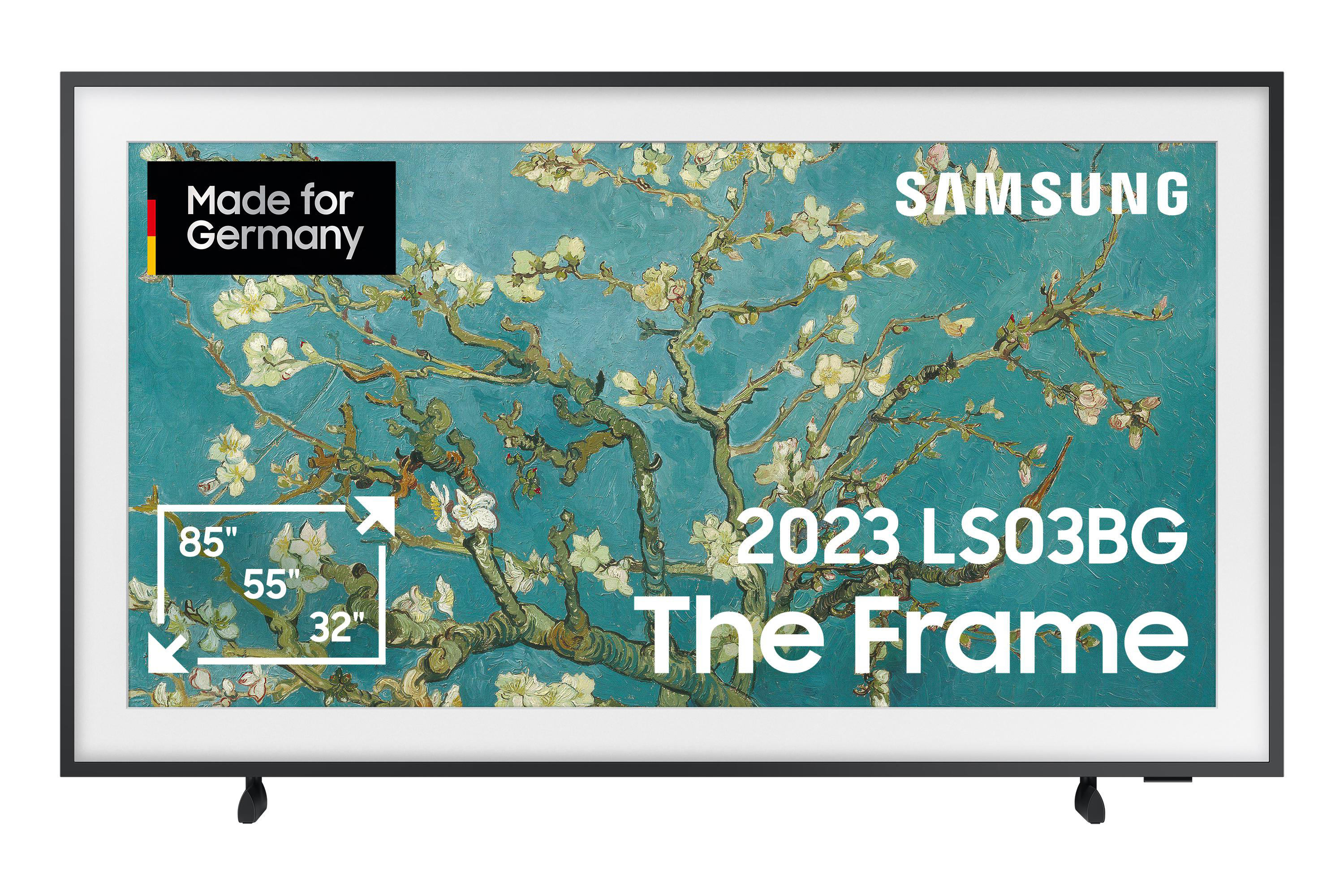 SAMSUNG GQ50LS03BGU The Frame QLED SMART 4K, TV, 50 / (Flat, 125 TV UHD cm, Tizen) Zoll