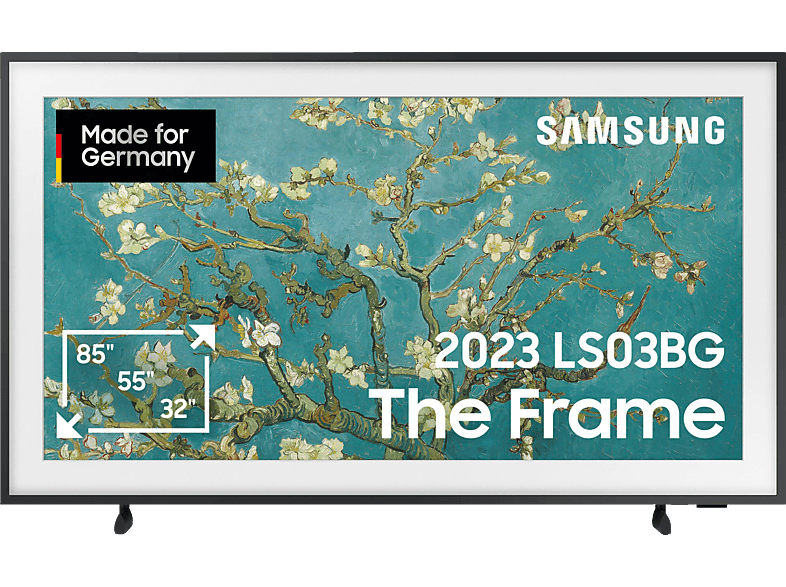 SAMSUNG GQ55LS03BGU The Frame QLED Tizen) SMART / cm, 138 TV (Flat, TV, 55 4K, Zoll UHD