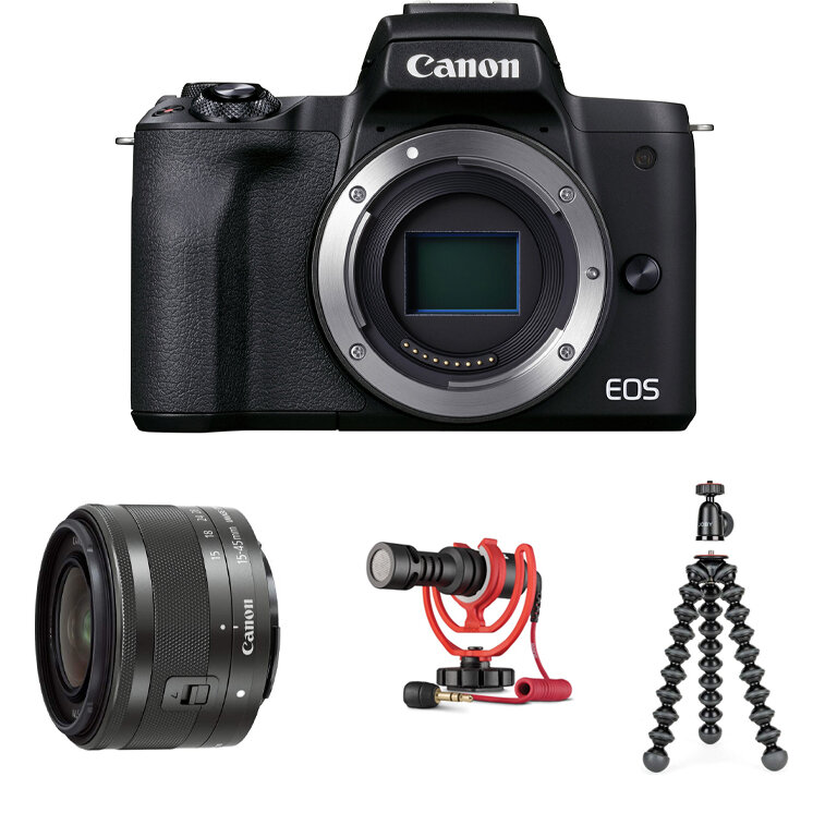 Aparat CANON EOS M50 Mark II Vlogger kit Czarny