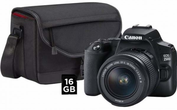 Aparat CANON EOS 250D Czarny + EF-S 18-55mm F3.5-5.6 III + torba SB130