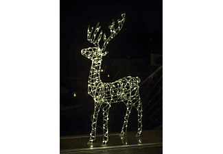 FHS 3D Rentier LED Weihnachtsbeleuchtung, Silber, Warmweiß