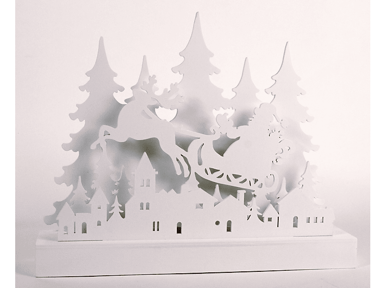 Thumbnail - FHS LED Silhouette Santa mit Schlitten Weihnachtsbeleuchtung, Weiß, Warmweiß