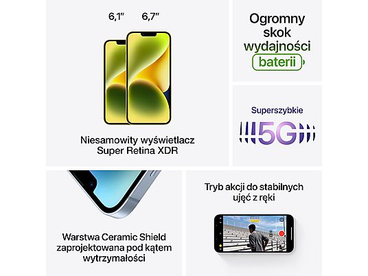 Smartfon APPLE iPhone 14 512GB Niebieski MPXN3PX/A