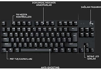 LOGITECH G G413 SE TKL Aydınlatmalı Türkçe Q Mekanik Oyun Klavyesi - Siyah_6