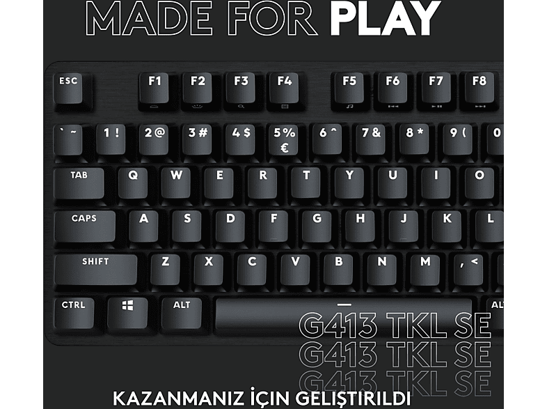 LOGITECH G G413 SE TKL Aydınlatmalı Türkçe Q Mekanik Oyun Klavyesi - Siyah_7