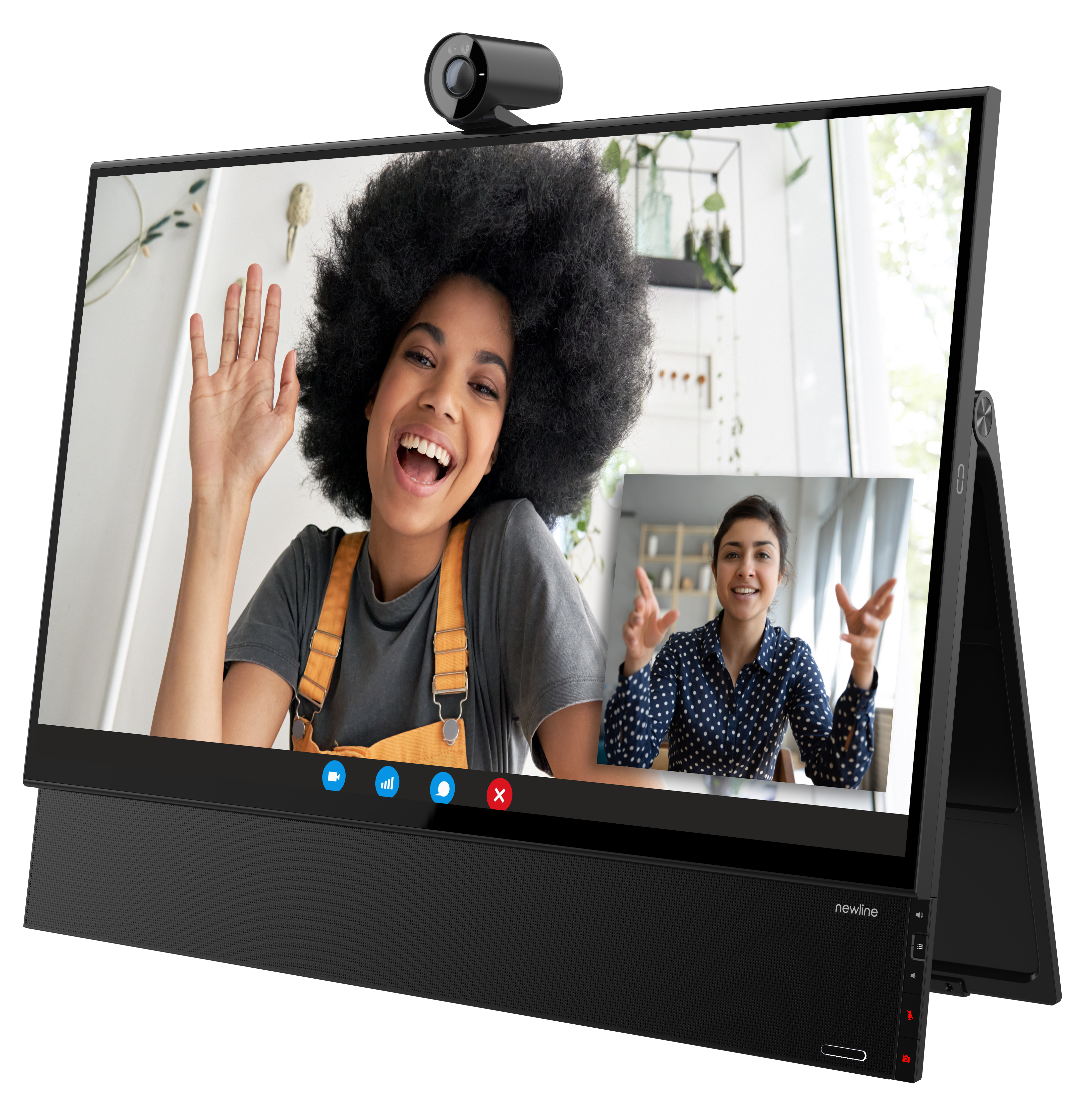 Monitor - Newline Flex TT-2721AIO Profesional, 27", UHD 4K, 8 ms, 165 Hz, Táctil, Webcam, Negro