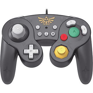 Mando Nintendo Switch - Hori Battle Pad, Modelo Zelda, Con Cable, Para Nintendo Switch, Función turbo con 3 ajustes, Negro