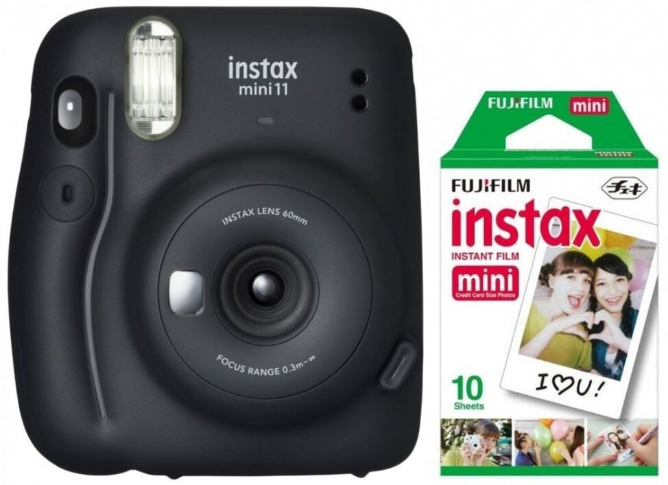 Aparat FUJIFILM Instax mini 11 Charcoal Gray Szary + 10 wkładów Instax mini