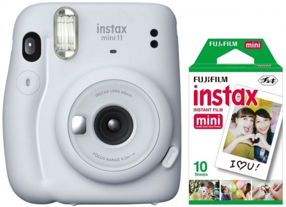 Aparat FUJIFILM Instax mini 11 Ice White Biały + 10 wkładów Instax mini