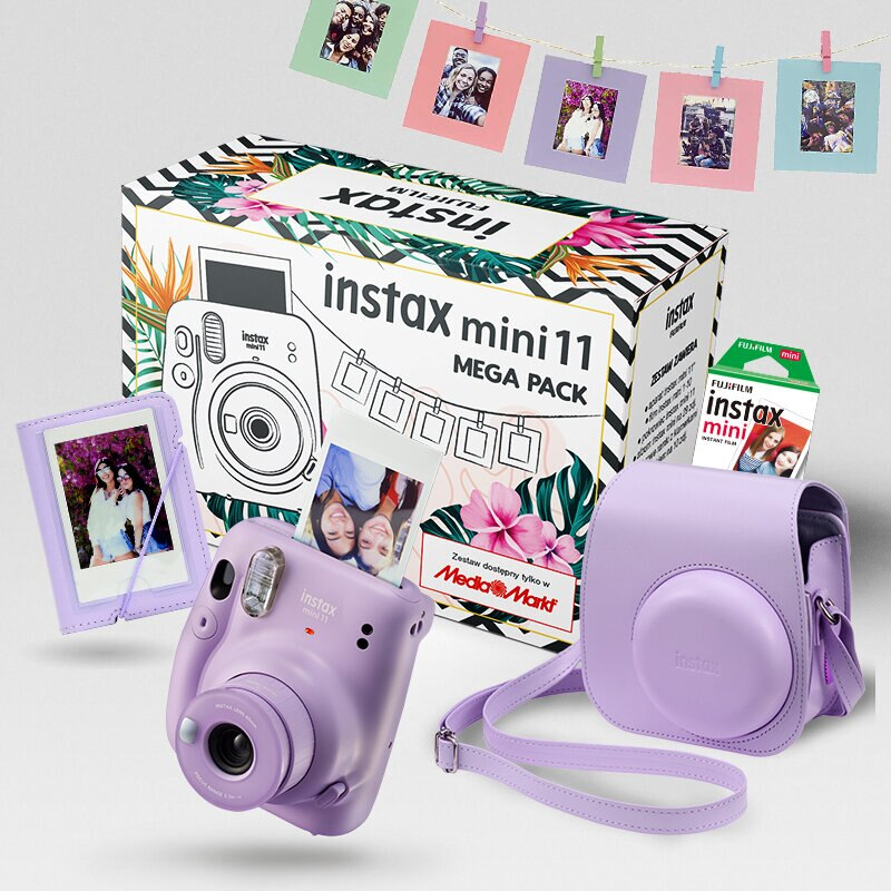 Aparat FUJIFILM Instax mini 11 Lilac Purple Fioletowy Mega Pack