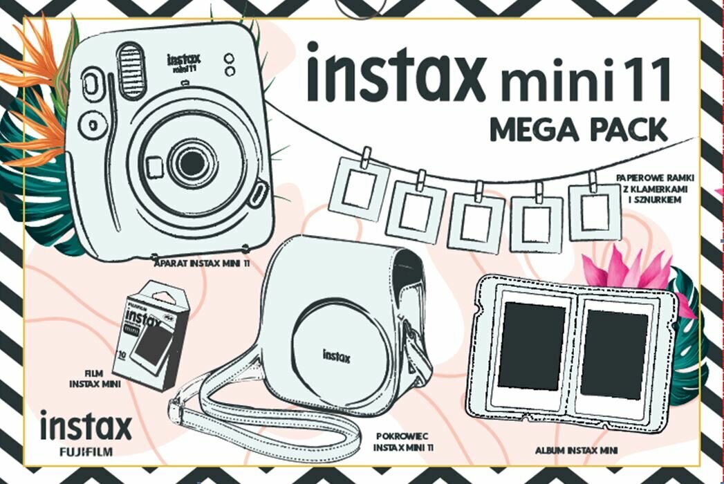 Aparat FUJIFILM Instax mini 11 Lilac Purple Fioletowy Mega Pack