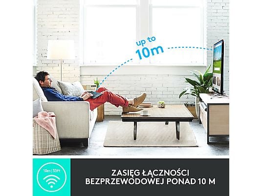 Klawiatura bezprzewodowa LOGITECH Wireless Touch Keyboard K400 Plus Czarny 920-007145