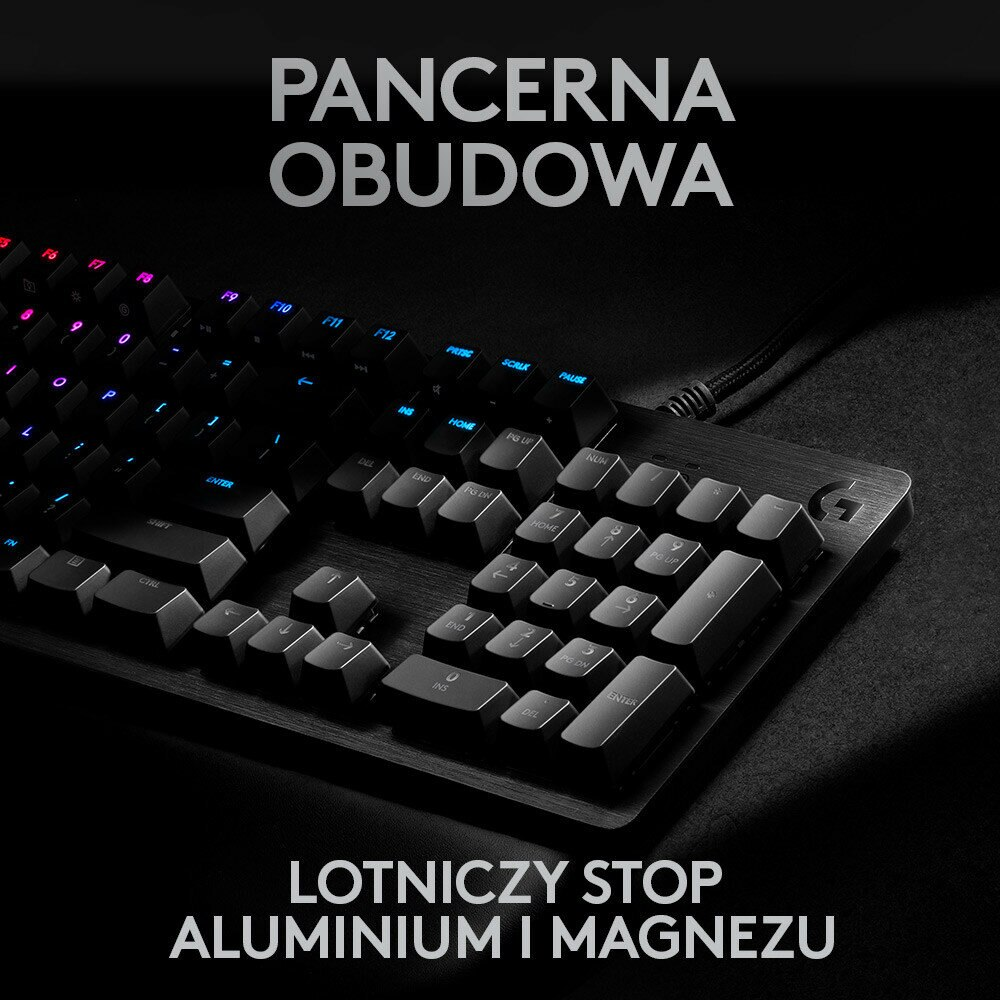 Klawiatura przewodowa LOGITECH G513 Carbon RGB GX Red Linear 920-009340