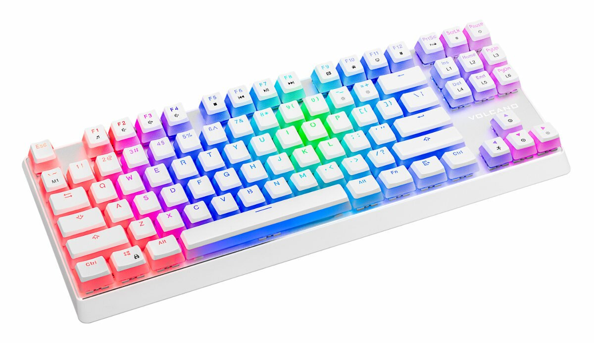 Klawiatura przewodowa MODECOM Volcano Lanparty Pudding Edition Outemu Blue Biały