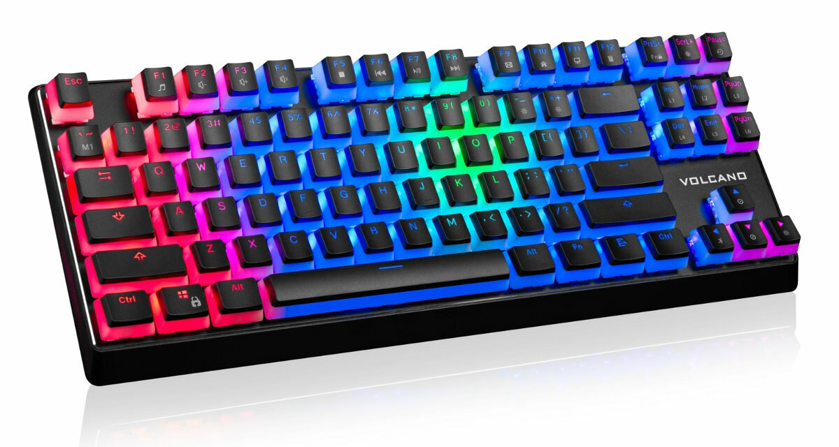 Klawiatura przewodowa MODECOM Volcano Lanparty Pudding Edition Outemu Blue Czarny
