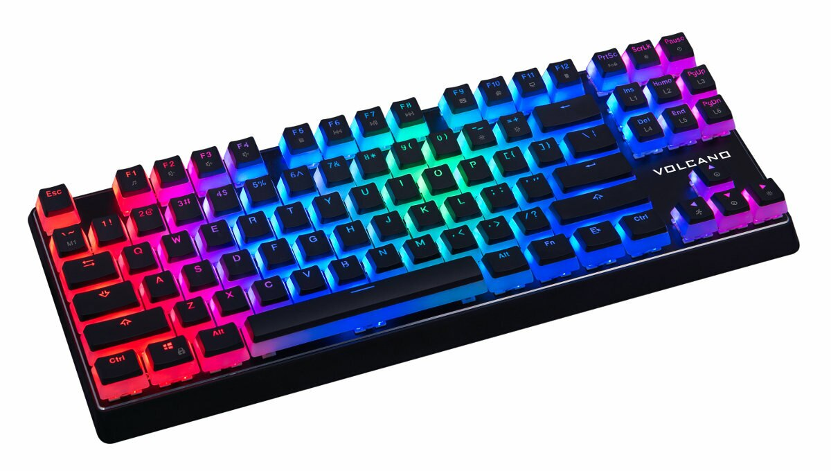 Klawiatura przewodowa MODECOM Volcano Lanparty Pudding Edition Outemu Blue Czarny