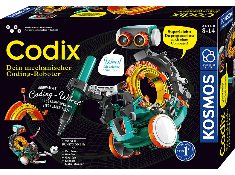 KOSMOS Codix - Dein mechanischer Coding-Roboter Experimentierkasten, Mehrfarbig