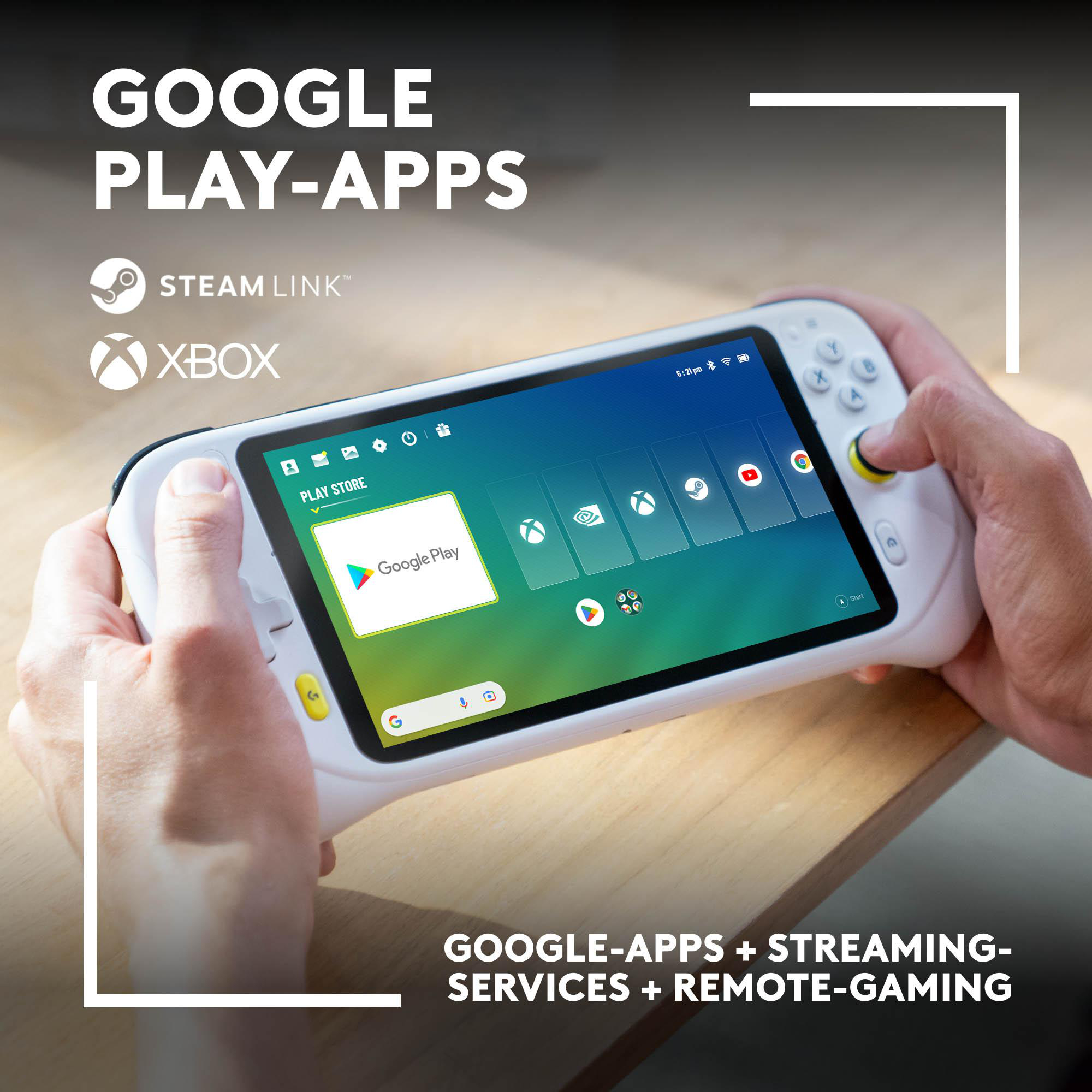 LOGITECH G Cloud Gaming Handheld, tragbare Spielkonsole, NVIDIA GeForce NOW, White, WiFi/BT