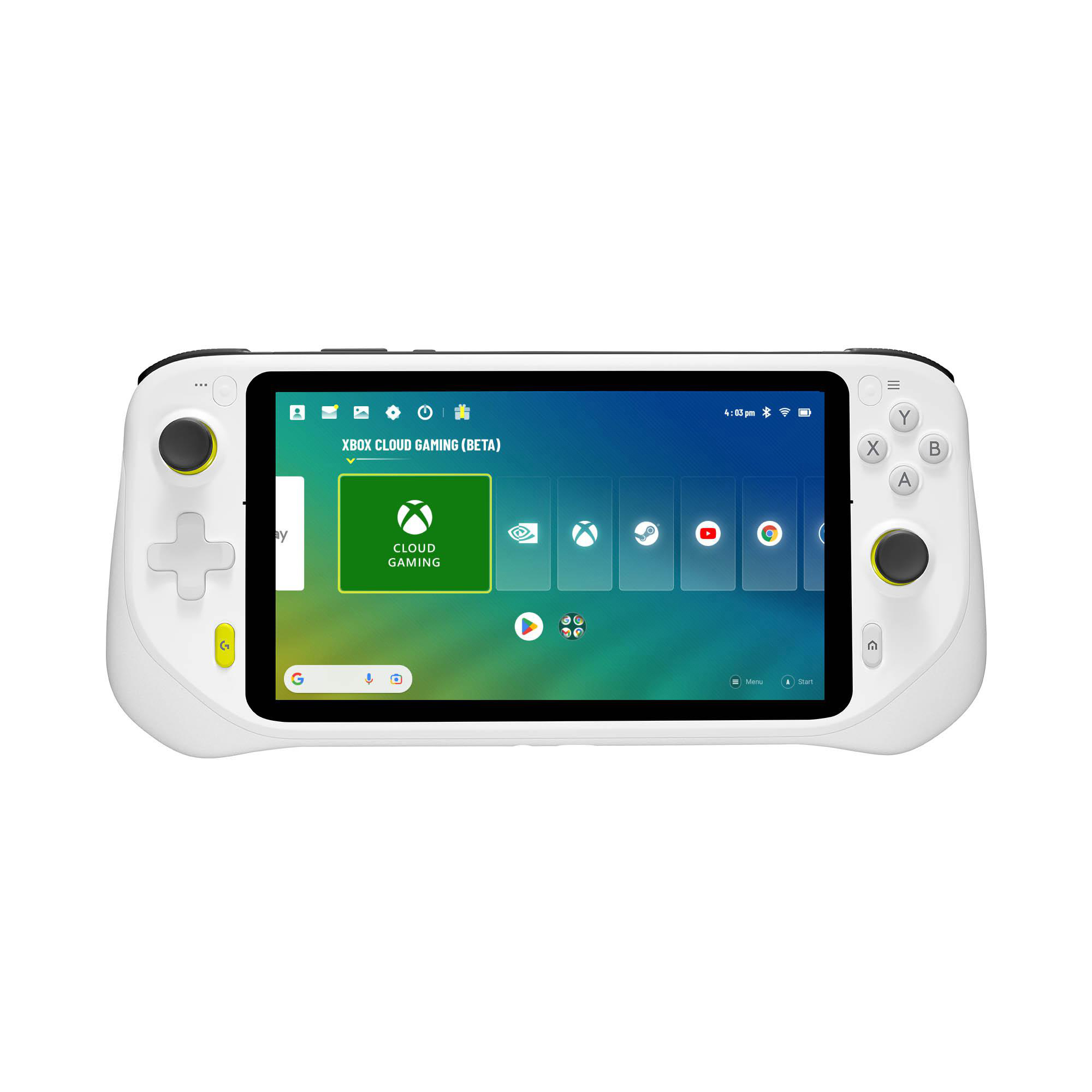 LOGITECH G Cloud Gaming Handheld, tragbare Spielkonsole, NVIDIA GeForce NOW, White, WiFi/BT